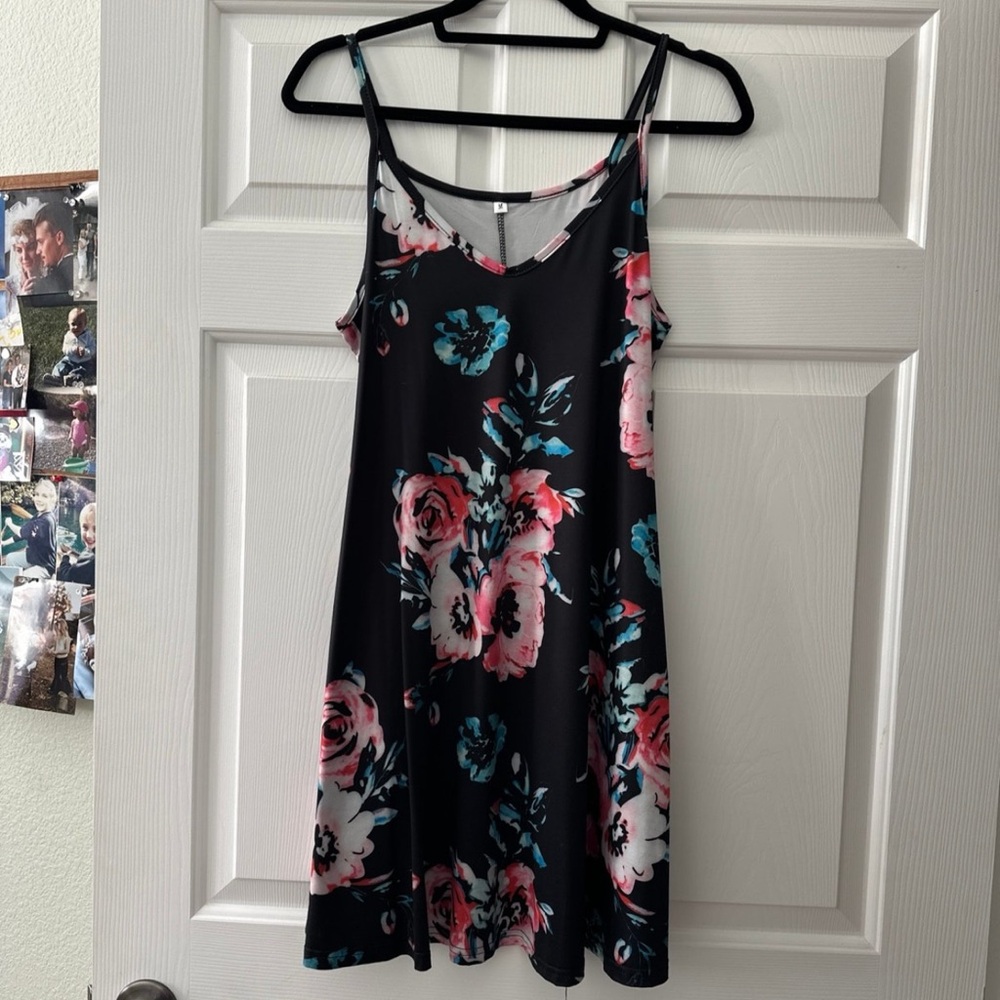Floral Black Dress